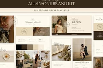 create canva branding kit, brand identity, social media kit for personal brands