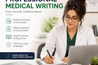 be your medical writer and health article writer