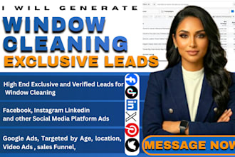 700 exclusive window cleaning leads, window was leads, facebook and google ads