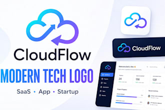 design a modern saas app logo for your startup