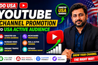 do USA youtube promotion, USA channel promotion, to USA active audience