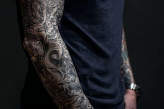 create a tattoo design of tattoo sleeve