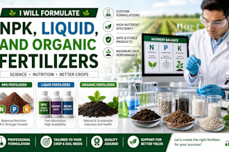 formulate npk, liquid, and organic fertilizers for agriculture