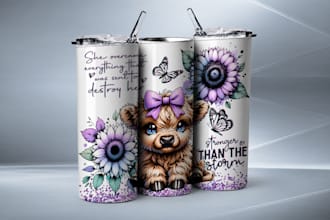do custom 20,30 oz tumbler wrap design sublimations
