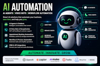 build ai agent, ai receptionist, ai voice bot, and chatbot automation