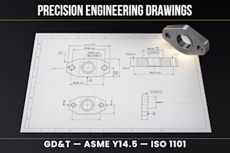 create precise manufacturing technical drawings with gdt and asme standards