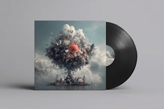 paint  album cover design, album cover art, music cover art