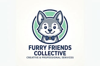 design a cute and professional furry logo for your brand