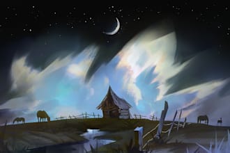 paint cinematic environment art and key illustration