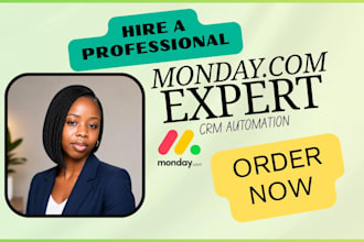 setup monday com CRM workflow automation dashboard project management make com