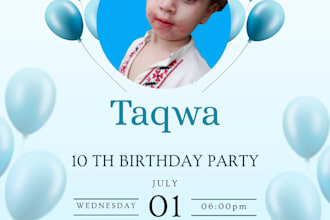 design cute birthday invitation card for kids