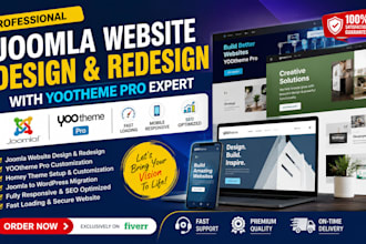 joomla website redesign, migrate wordpress, homey, yootheme pro joomla template