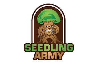 design military style tree eating carbon logo