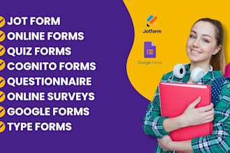 create online form using jotform, typeform, online survey, questionnaires