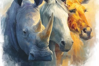 draw watercolor animal illustration art for you