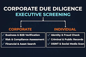 conduct corporate due diligence and background checks