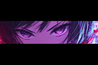 make anime or vtuber youtube,twitch,twitter,discord banner art