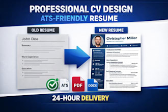 do professional CV design or resume design in 24 hours