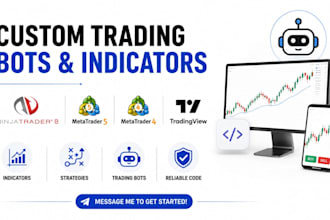 develop multiple ninjatrader mt5 mt4  indicator, strategy or trading bot