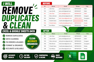 remove duplicates and clean excel or google sheets data