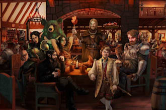 draw dnd party portraits, ttrpg group character art, no ai