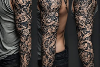 create a tattoo design of tattoo sleeve