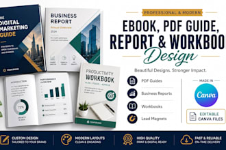 design a professional ebook, PDF guide, report and workbook in canva