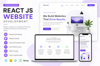 build a modern react js website or responsive landing page