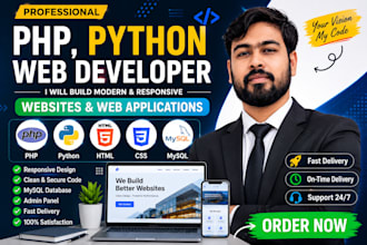 develop a responsive PHP website with mysql database