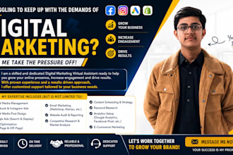 be your digital marketing manager and virtual assistant
