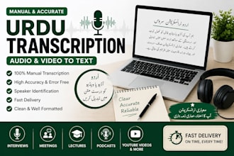 do urdu audio and video transcription manually