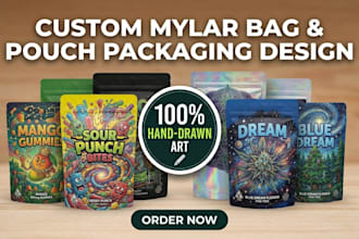 design custom cannabis weed mylar bag and pouch packaging