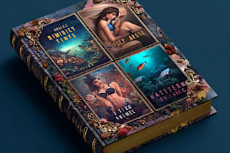 design romantic book cover with cinematic love story art