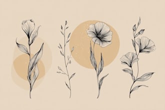 draw botanical illustration art for you