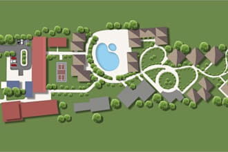 create professional architectural site plan rendering