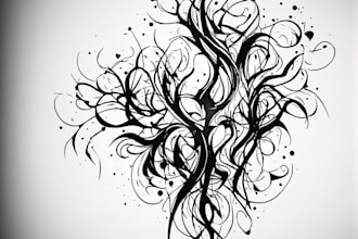 custom an abstract black tattoo design