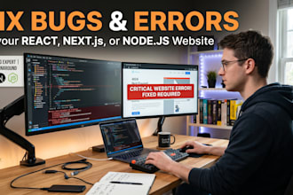 fix bugs and errors in your react, nextjs or nodejs website