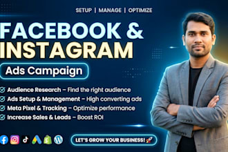be your facebook ads manager and instagram ads expert for business growth