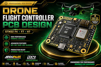 design drone flight controller pcb with stm32 f4 f7h7 ardupilot and px4 firmware