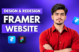 design a modern framer website, framer landing page or framer design