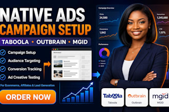set up taboola, outbrain and mgid native ads campaigns