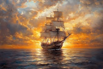 create ship oil painting for you