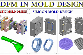 create plastic injection mold design with dfm and mold flow in solidworks