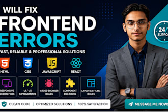 fix HTML CSS javascript react and tailwind frontend bugs fast