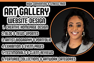 art gallery website, artist portfolio website, art website design