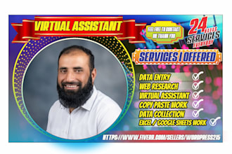 be your VA for data entry and web research