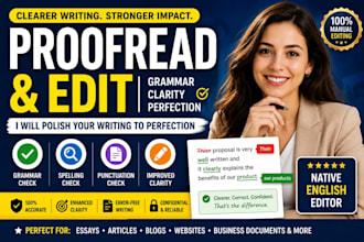 proofread and edit english documents for grammar and clarity