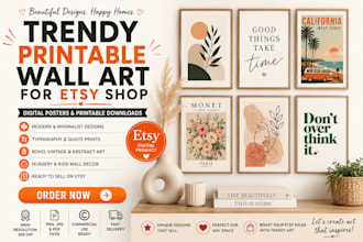 design etsy digital product etsy wall art etsy seo etsy shop setup etsy sales