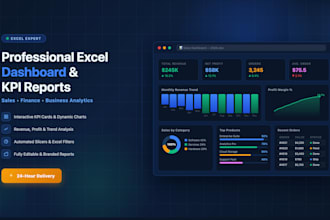 create excel dashboard and KPI reports