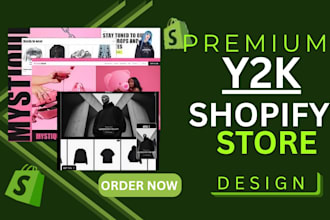 create a custom y2k aesthetic shopify website design